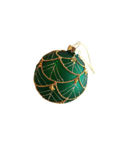 Green Handpainted Glitter Decorative Ball