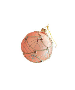 Pink Handpainted Glitter Decorative Ball