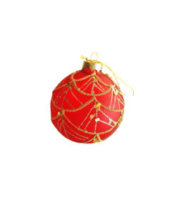 Red Handpainted Glitter Decorative Ball
