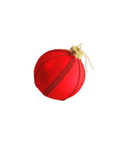 Red Sparkling Stripes Decorative Ball