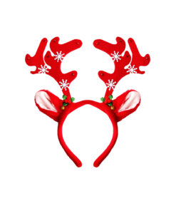 Red Antler With Snowflake Pattern Design Headband