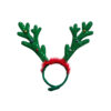 Green Antlers With Red Boa Brim Headband