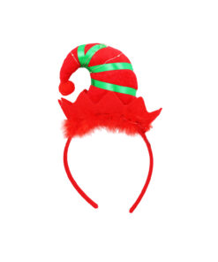 Red Christmas Headband With LED Lights