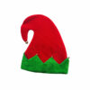 Red Elf Christmas Hat With Green Brim