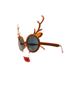 Reindeer With Nose Christmas Glasses