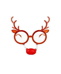 Reindeer With Nose Christmas Glasses