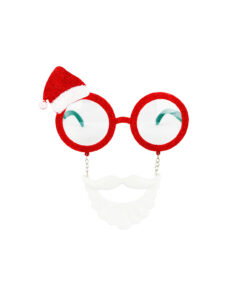 Santa Hat And Moustache Christmas Glasses