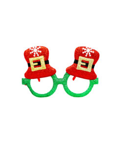 Santa Belt Glitter Christmas Glasses