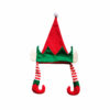 Red Elf Hat With Striped Long Legs Hat