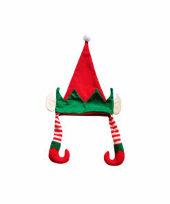 Red Elf Hat With Striped Long Legs Hat