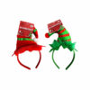 Red / Green Striped Style Christmas Elf Hat Headband Assorted