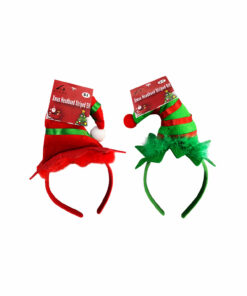 Red / Green Striped Style Christmas Elf Hat Headband Assorted