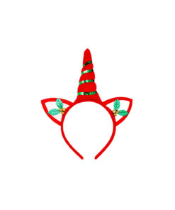 Red Unicorn Horn Christmas Headband