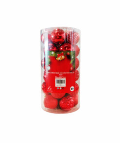 Red Christmas Bauble Ball Set 30pc 6cm