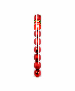 Red Christmas Bauble Ball Set 8pc