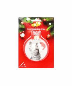 Christmas Oval Photo Bauble 7 x 8.5cm