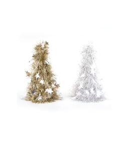 Tinsel Tree With Cutouts Assorted 26cm