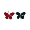 Velvet Butterfly With Clip & Jewel Assorted 21cm