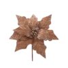 Coffee Velvet Poinsettia With Stem 50cm