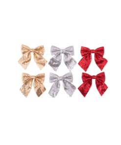 Sequin Bow Assorted 11 x 12cm 2pk