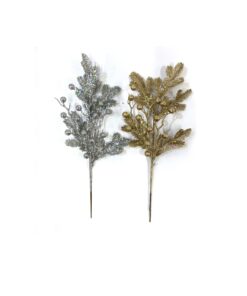 Silver / Champagne Glitter Finish Stem Assorted 37cm