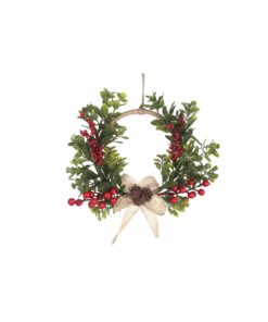 Metal Wreath With Berries 34cm