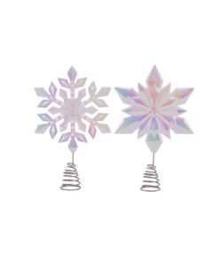 White Iridescent Snowflake Tree Topper 15cm