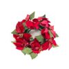 Red 7 Head Poinsettia Wreath 45cm