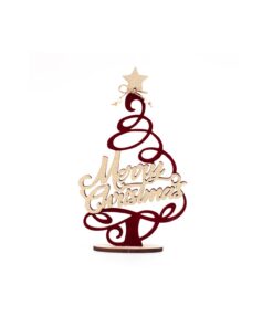 Burgundy Flocked Tree 18 x 30cm