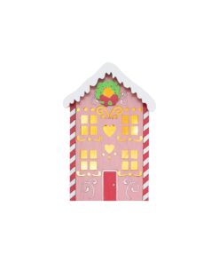 Pink Light Up Candy House 12.5 x 18.5 x 9cm