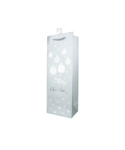 Embossed Silver Bottle Bag 12 x 36 x 9cm