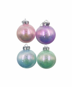 Iridescent Glitter Ornament Ball Assorted 10cm