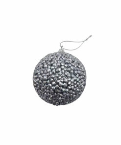 Silver Foam Christmas Ball 8cm