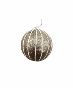 Champagne Striped Christmas Ball 8cm
