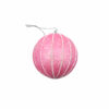 Light Pink Striped Christmas Ball 8cm