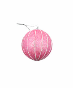 Light Pink Striped Christmas Ball 8cm