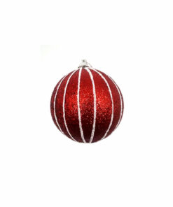 Red Striped Christmas Ball 8cm