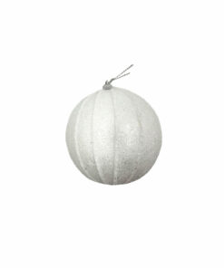 White Striped Christmas Ball 8cm