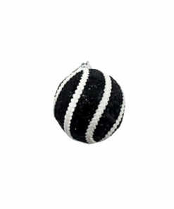 Black Rope Christmas Ball 8cm
