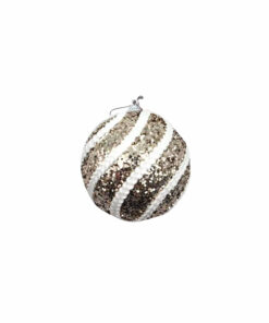Champagne Gold Rope Christmas Ball 8cm