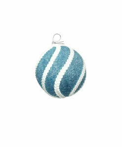 Light Blue Rope Christmas Ball 8cm
