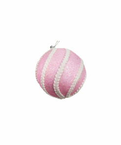 Light Pink Rope Christmas Ball 8cm