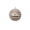 Champagne Sequin Christmas Ball With White Beads 8cm