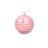 Light Pink Sequin Christmas Ball With White Beads 8cm