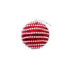 Red Sequin Christmas Ball With White Beads 8cm