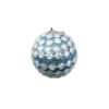 Light Blue Christmas Ball With Iridescent White Bead Chain 8cm