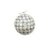 Silver Christmas Ball With Iridescent White Bead Chain 8cm