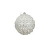 White Christmas Ball With Iridescent White Bead Chain 8cm