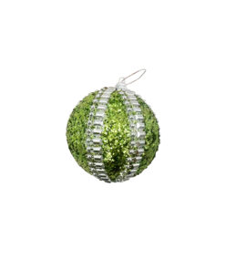 Apple Green Christmas Ball With Silver Chain 8cm
