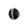 Black Christmas Ball With Silver Chain 8cm